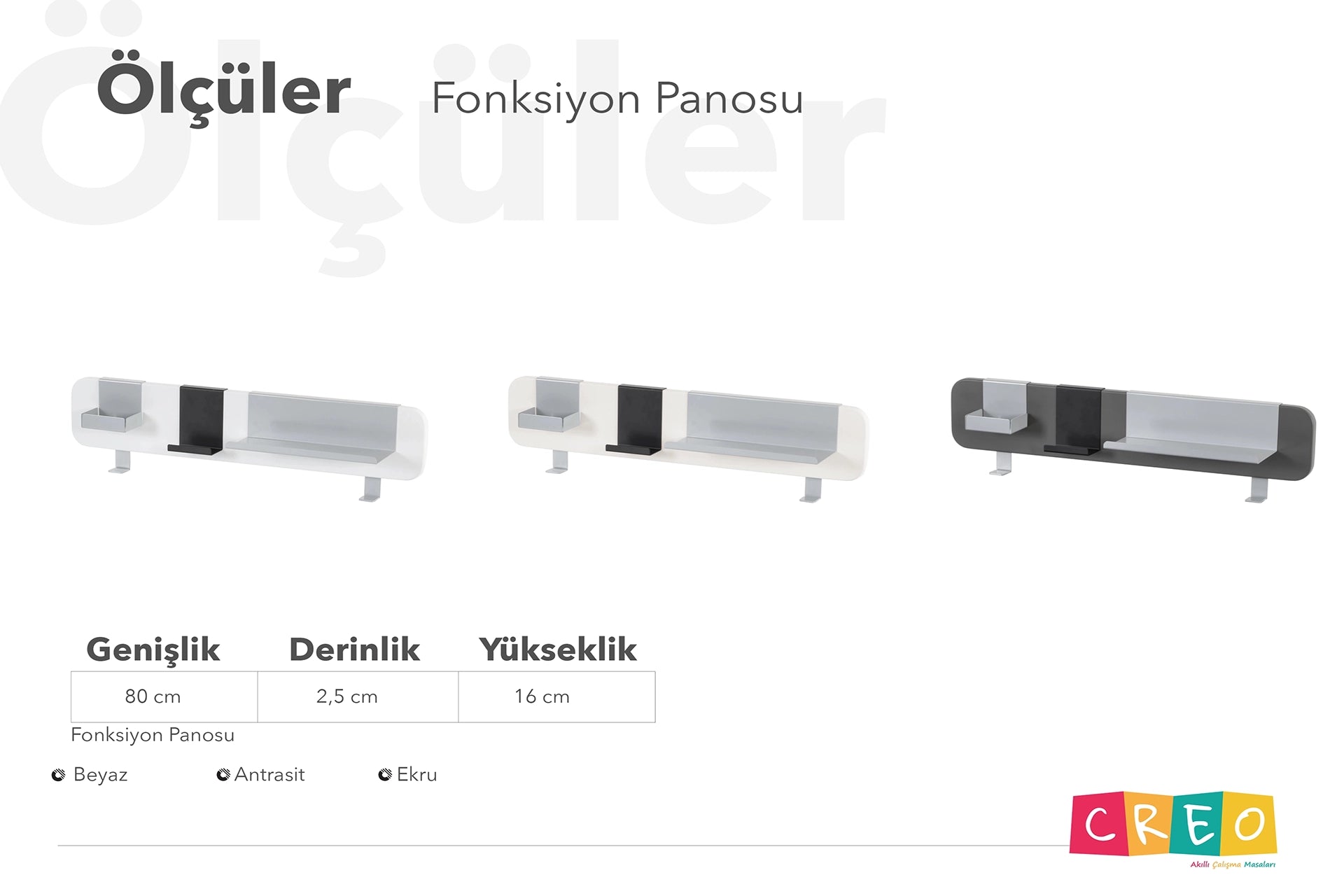 Fonksiyon Panosu - Beyaz / Gri