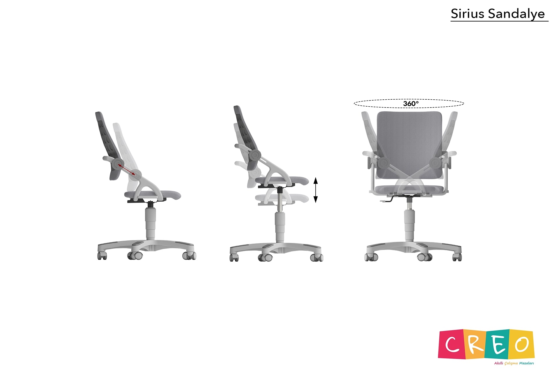 Sirius Premium Çalışma Masası Takımı - Ekru / Mavi