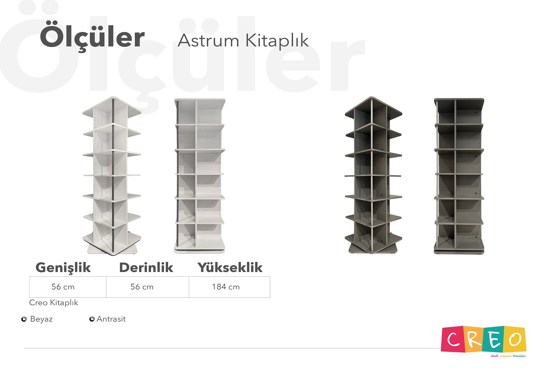 Astrum Kitaplık - Antrasit