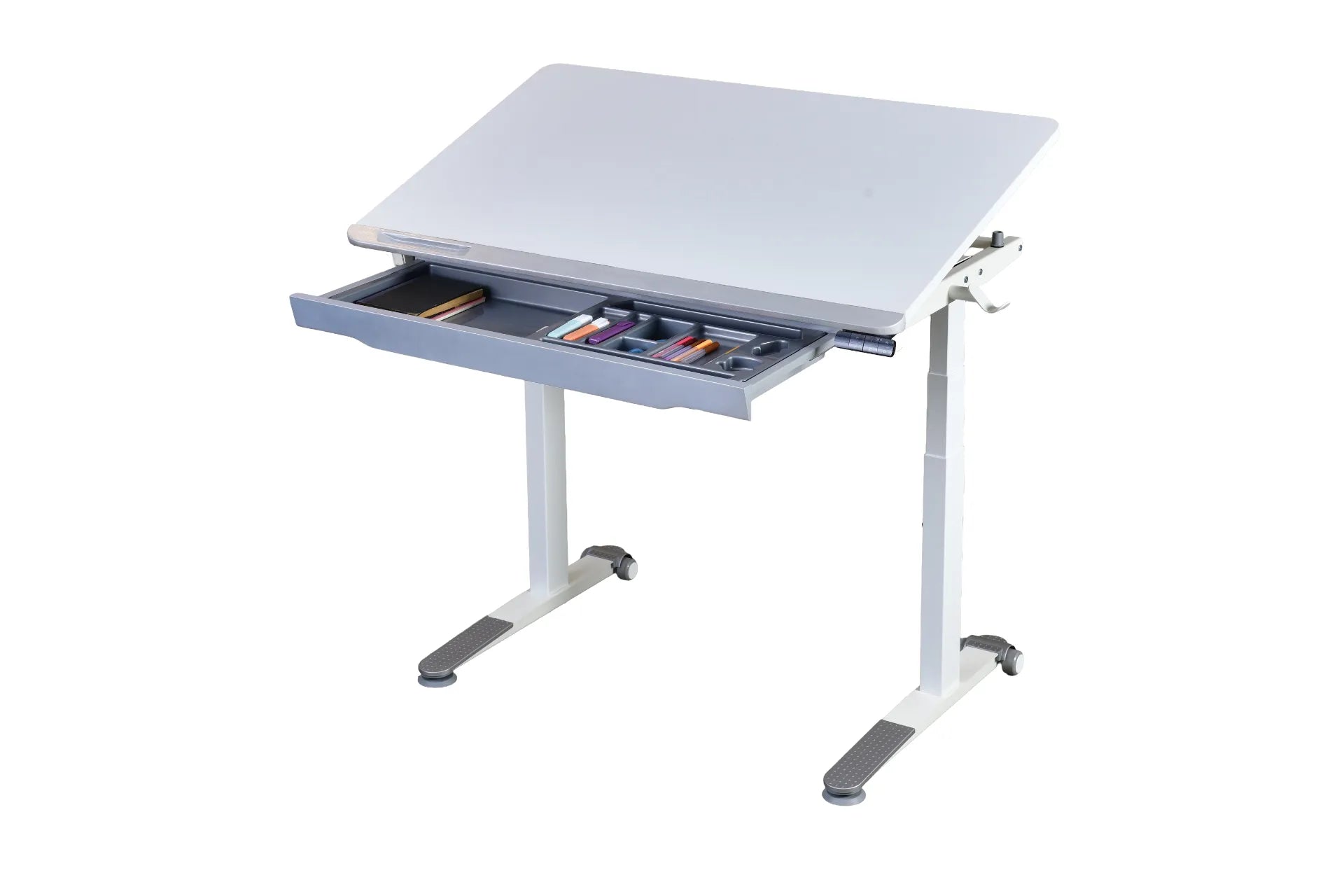 Omni Basic Elektrikli Masa - Beyaz / Gri
