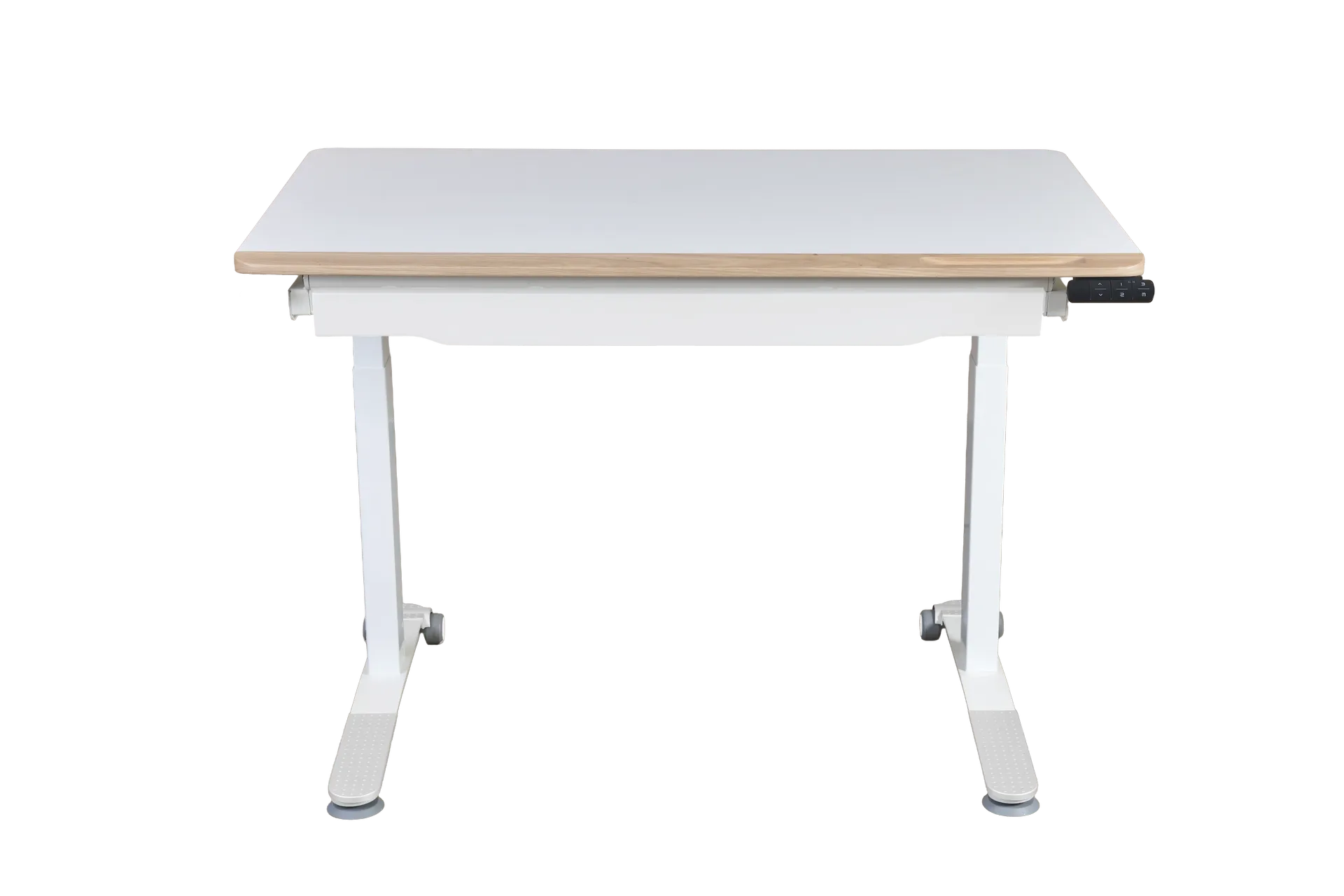 Omni Basic Elektrikli Masa - Beyaz / Amerikan Meşe