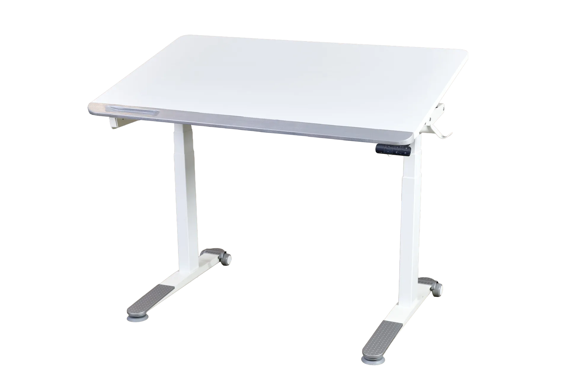 Omni Simple Elektrikli Masa - Beyaz / Gri