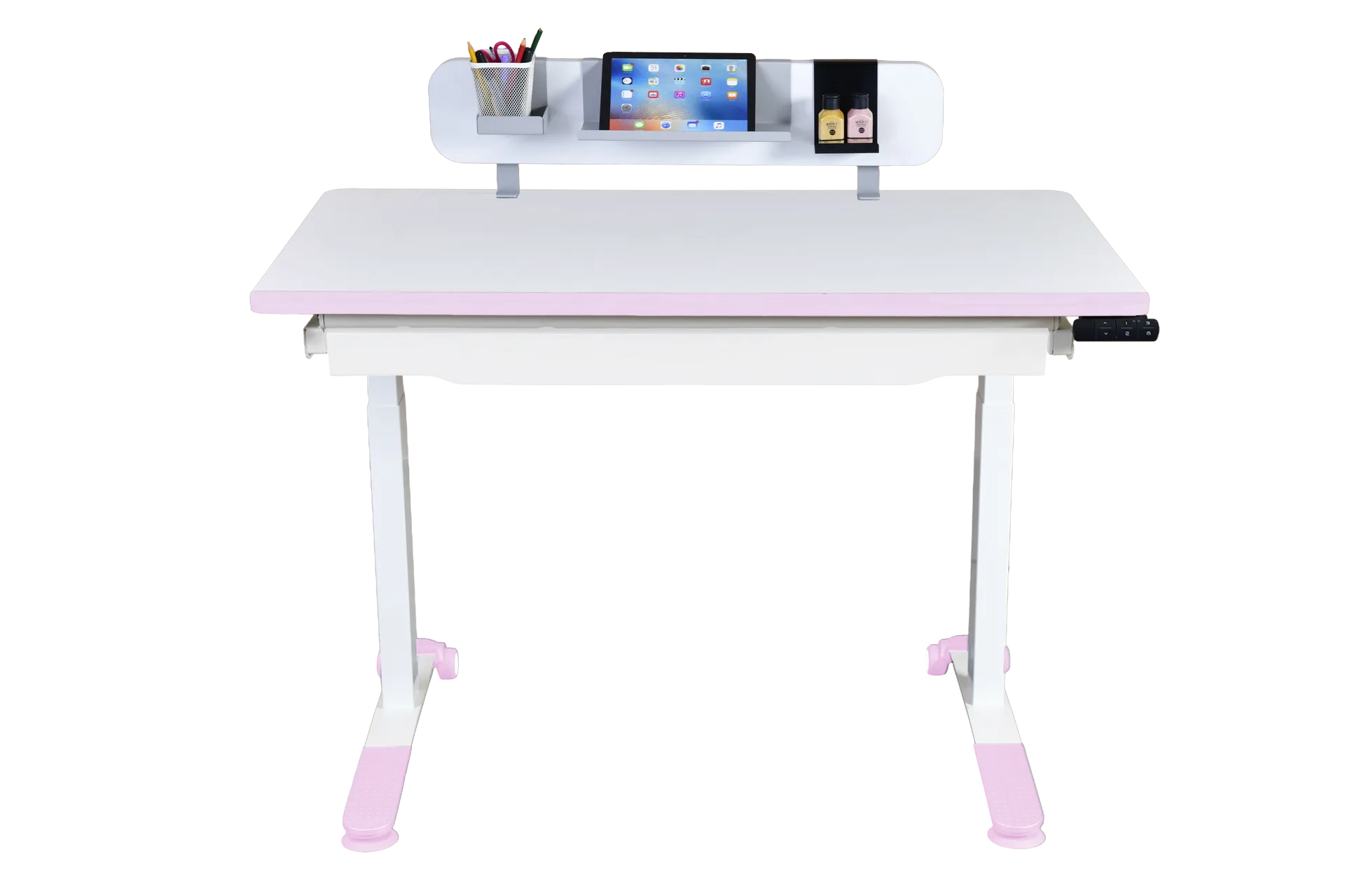Omni Standart Elektrikli Masa - Beyaz / Toz Pembe