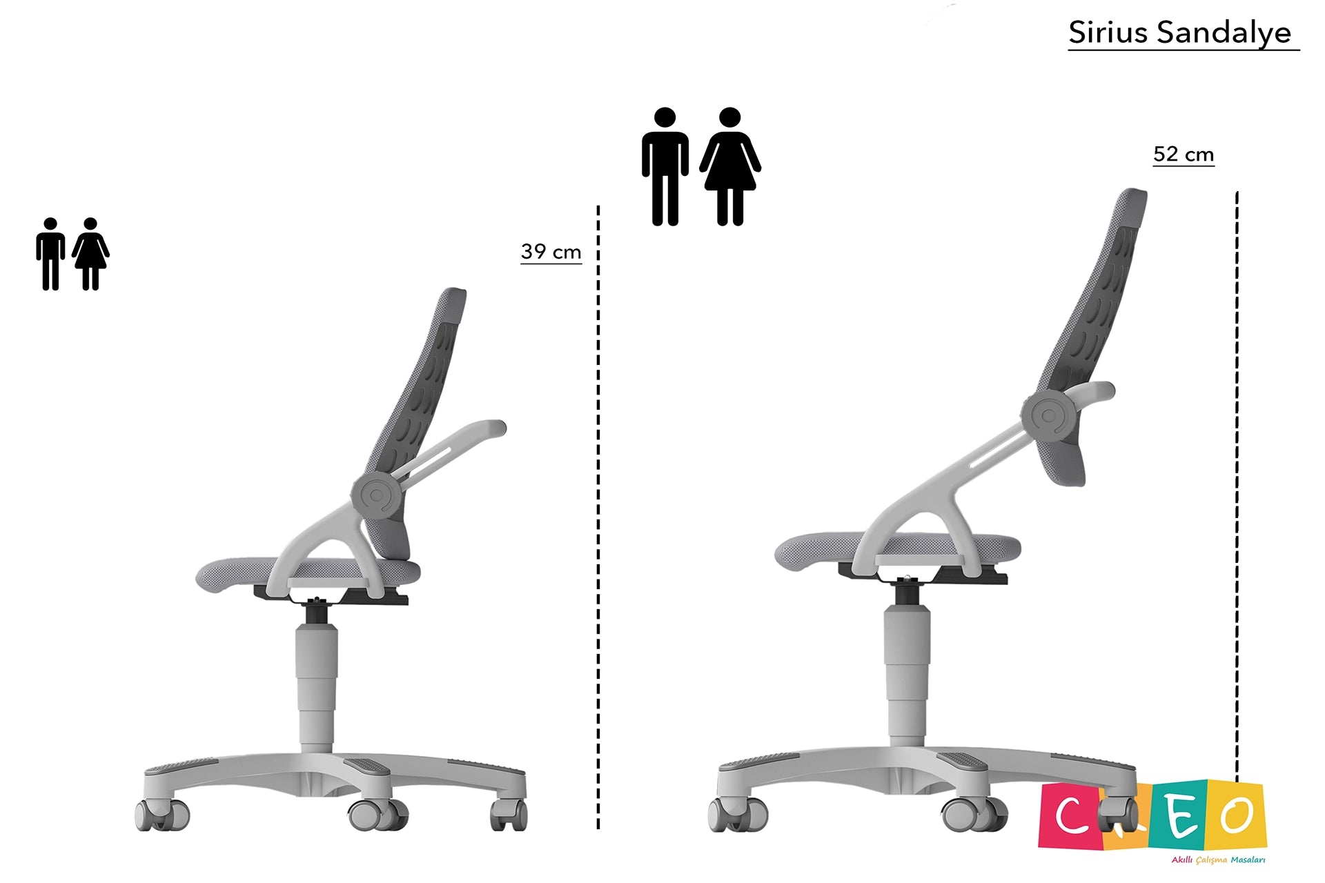 Sirius Delüx Plus Çalışma Masası Takımı - Ekru / Mavi