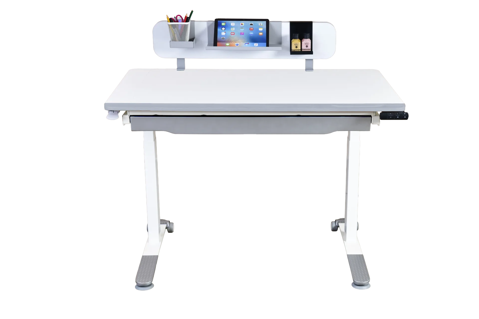 Omni Standart Elektrikli Masa - Beyaz / Gri